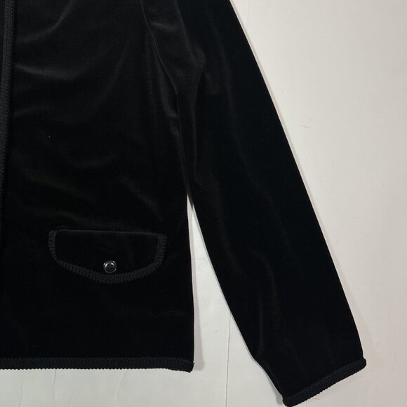 Vintage Choice by Butte Velvet Velour Button Up Jacket  Women’s Size 12 Black - Picture 8 of 12